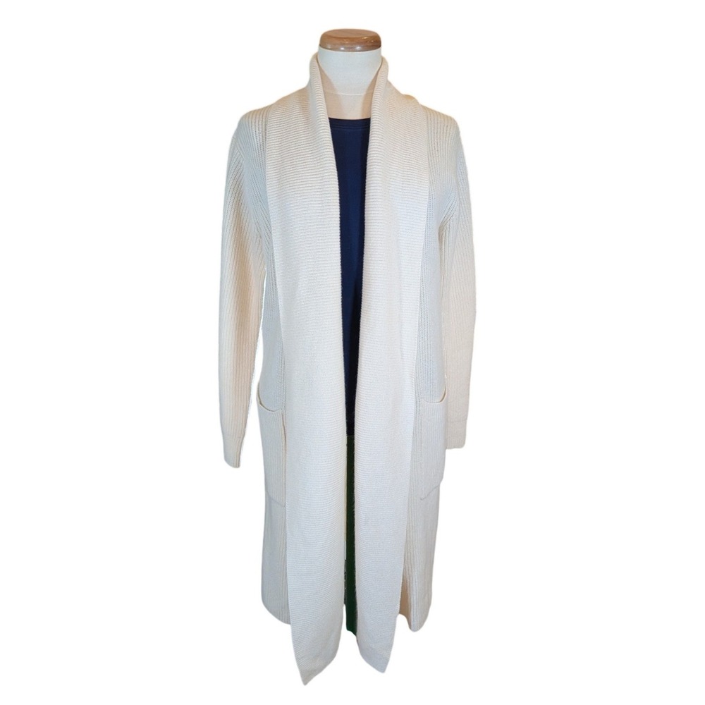 Polo Ralph Lauren Wool Cashmere Ribbed Shawl Collar Duster Cardigan Womens XL